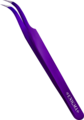 Пинцет изогнутый 90° Enigma с ручной заточкой extra-sharp Purple metallic