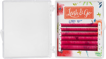 Розовые ресницы Lash&Go, микс, 6 линий D 0.07 8-13 мм