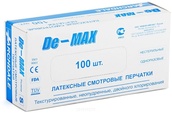 Перчатки латекс неопудренные De-max (100 шт.) S