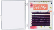 Фиолетовые ресницы Lash&Go, миксы, 6 линий C 0.07 7-12 мм 0