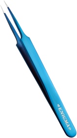 Пинцет прямой A с ручной заточкой extra-sharp ENIGMA (blue metallic) 0